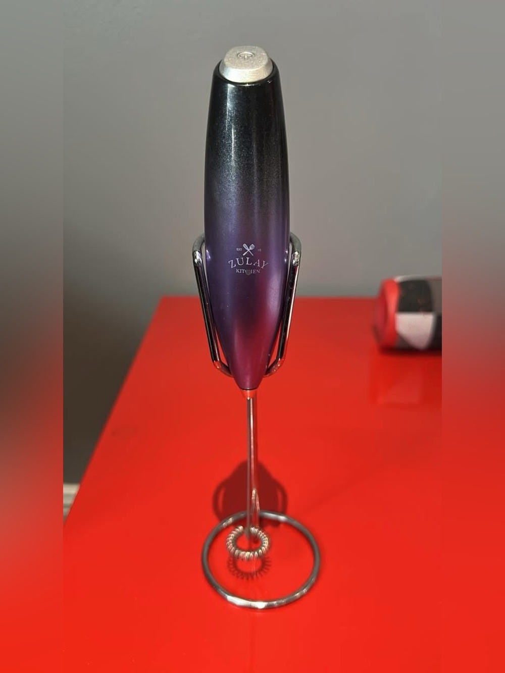Zulay Kitchen Milk Frother, Purple & Black